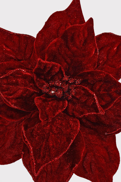 23" Velvet Poinsettia Stem Burgundy