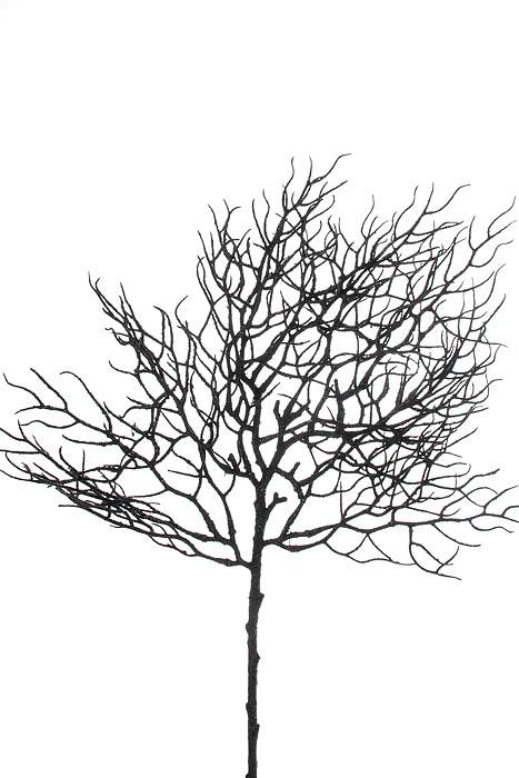 23" Glitter Plastic Twig Spray Black