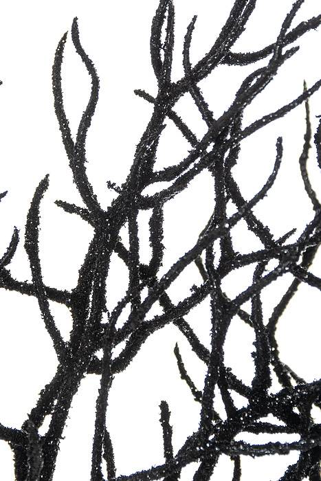 23" Glitter Plastic Twig Spray Black