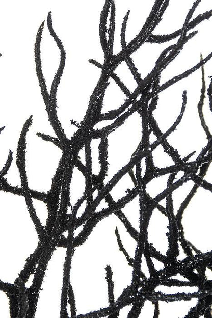 23" Glitter Plastic Twig Spray Black