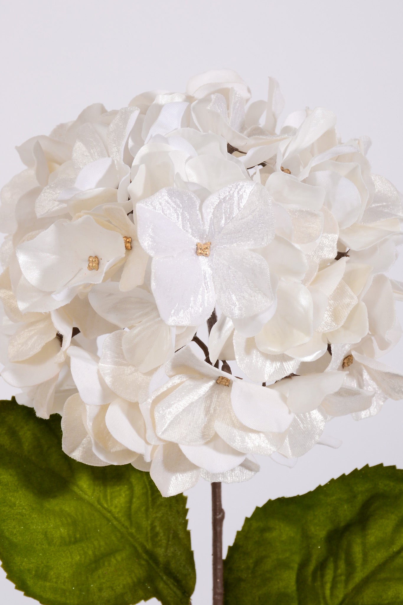 29" Shimmer Velvet Hydrangea Spray Cream