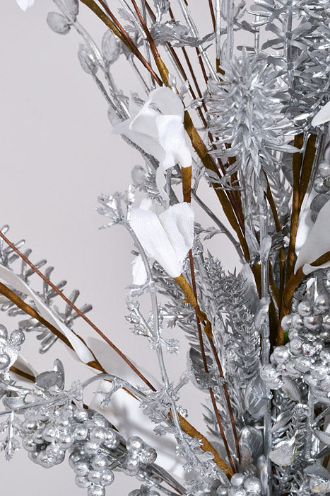 24" Mixed Xmas Spray Silver
