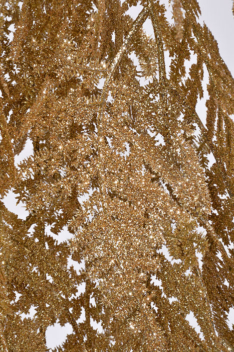 35" Glitter Asparagus Spray Gold