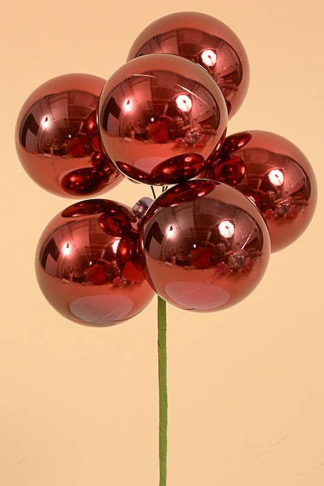 60mm Vp Shiny Stem Ball Burgundy Pkg/6