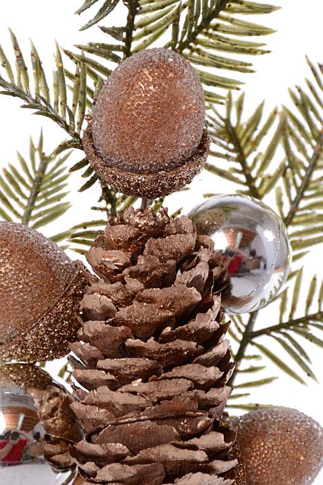 10" Beaded Acorn/vp Ball Hemlock Pick Brown/gold