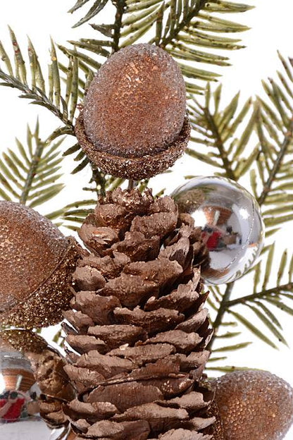 10" Beaded Acorn/vp Ball Hemlock Pick Brown/gold