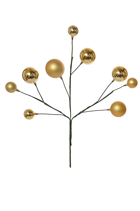 24" Pick Shiny Matte Ornament Gold