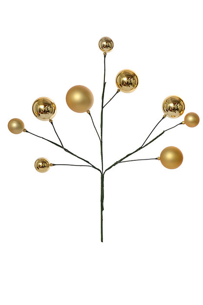 24" Pick Shiny Matte Ornament Gold
