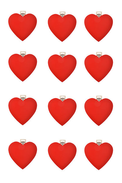 9" Printed Heart Red
