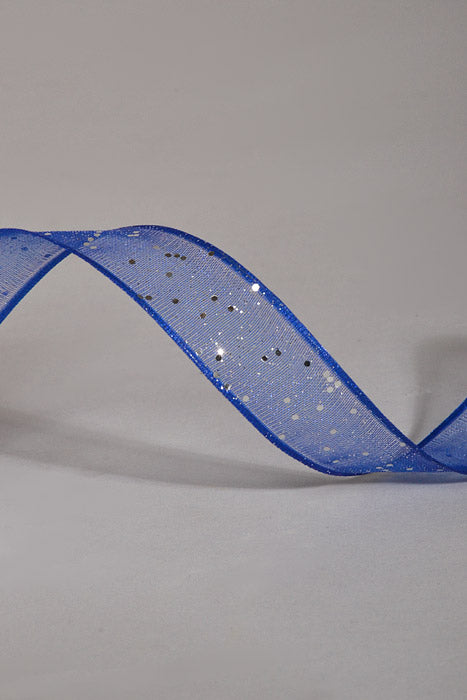 5/8" X 25Yds Wired Sparkle Sheer Ribbon Royal Blue