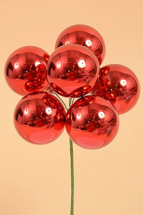 60mm Vp Shiny Stem Ball Red Pkg/6