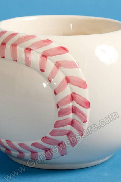4.25"  X 6.25"  Round Ceramic Baseball Planter Beige/pink