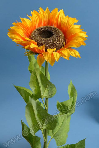 57" Giant Silk Sunflower Spray Yellow