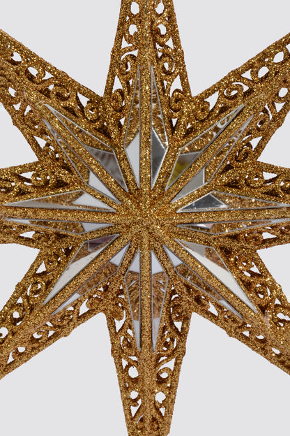 14" Glitter Tree Topper Gold