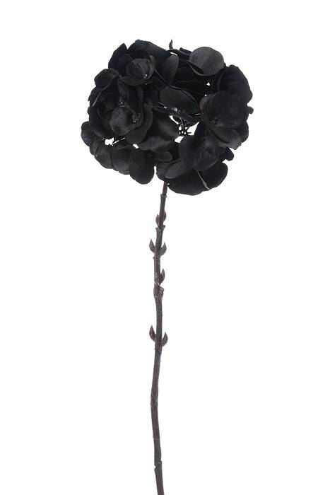 18" Silk Hydrangea Spray Black