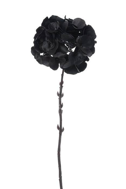 18" Silk Hydrangea Spray Black