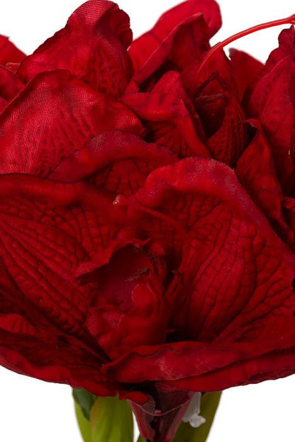 12.5" Silk Amaryllis Bundle Red