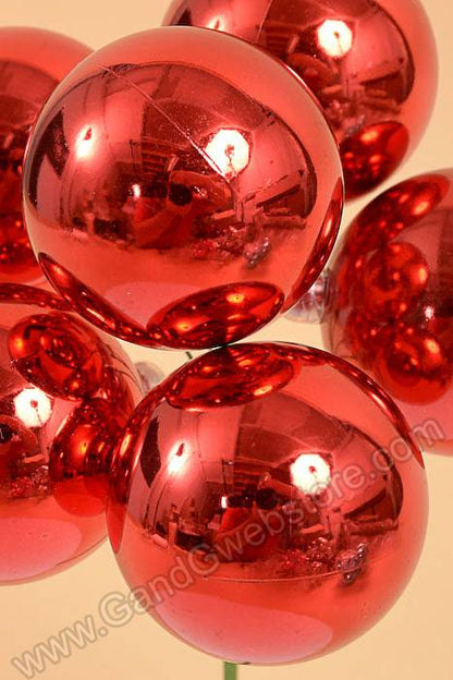 60mm Vp Shiny Stem Ball Red Pkg/6