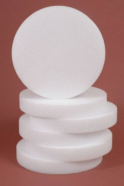 10&quot; X 1.5&quot; Styrofoam Disc White Pkg/6