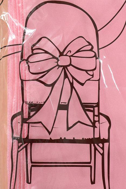 6" X 108" Satin Chair Bow Pink Pkg/6