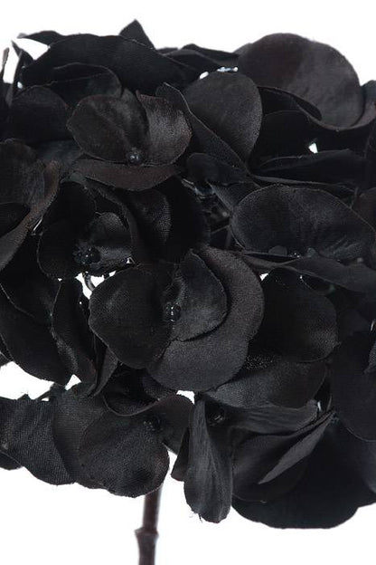 18" Silk Hydrangea Spray Black