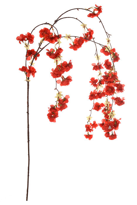 54" Hanging Silk Cherry Blossom Red