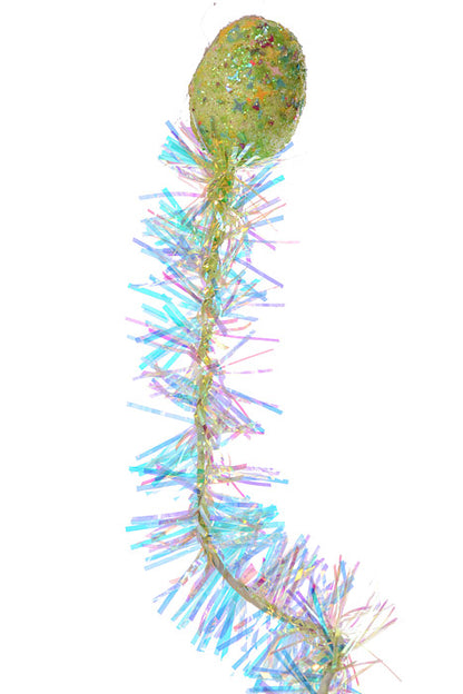 23" Easter Egg Tinsel Spray Green