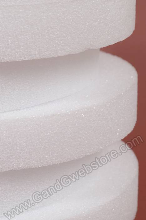 10&quot; X 1.5&quot; Styrofoam Disc White Pkg/6