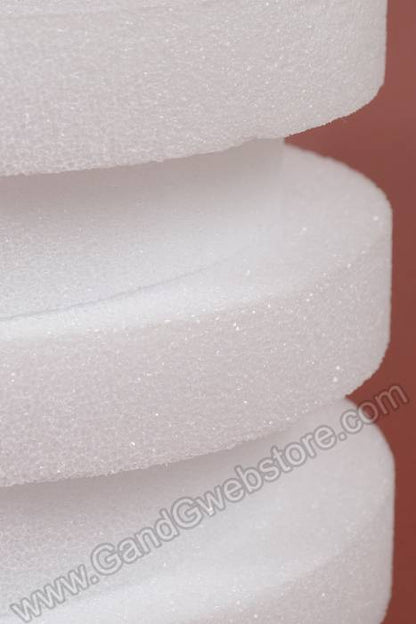 10&quot; X 1.5&quot; Styrofoam Disc White Pkg/6