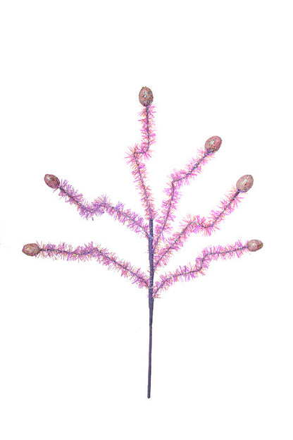 23" Easter Egg Tinsel Spray Pink