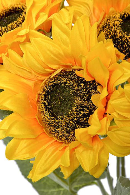 18" Silk Sunflower Bush Yellow