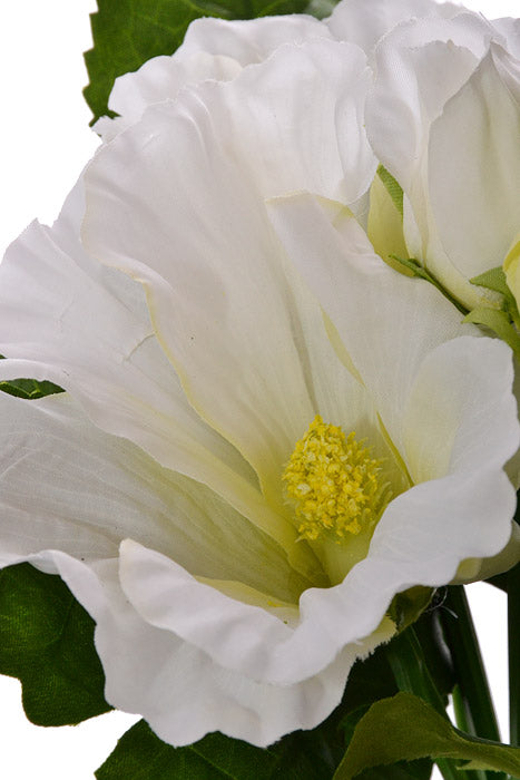 12.5" Silk Hollyhock Bundle White
