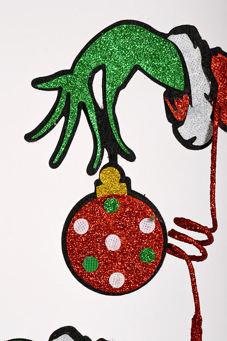 25" Glittered Grinch Hand Spray Red/Green