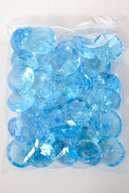 40mm Acrylic Diamond Light Blue Pkg/1lb