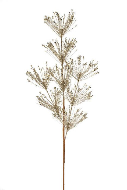 30" Sequin Tip Glitter Pine Spray Champagne