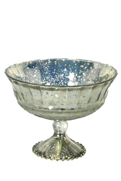 4.5" Glass Bowl Antique Silver