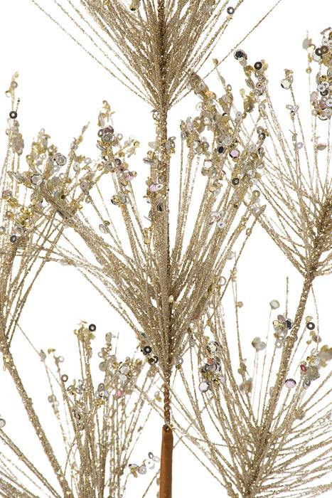 30" Sequin Tip Glitter Pine Spray Champagne