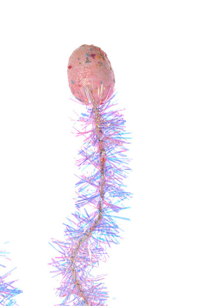 23" Easter Egg Tinsel Spray Lavender