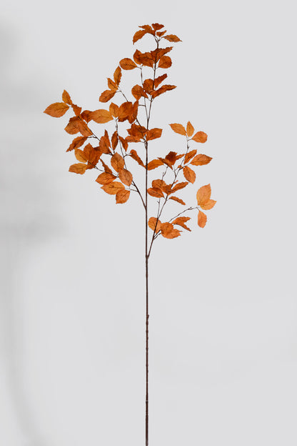 57" Artificial Beech Leaf Spray Brown