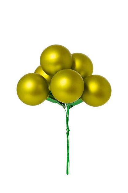 35mm Matte Glass Ball Apple Green Pkg/72