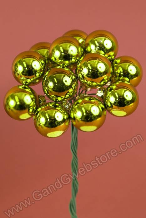 25mm Shiny Ball W/wire Apple Green Pkg/12