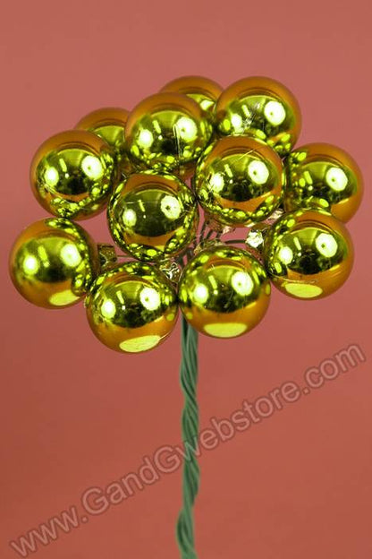 25mm Shiny Ball W/wire Apple Green Pkg/12