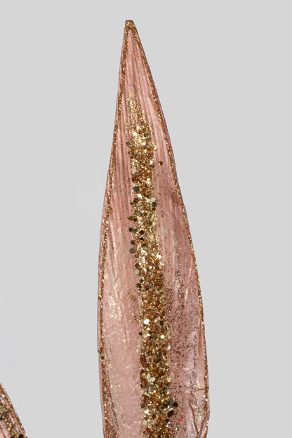 39" Jewel Leaf Glitter Stem Blush