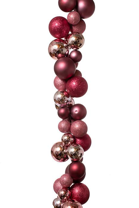 8ft Shiny/matte/glitter Ball Garland Rose Mauve