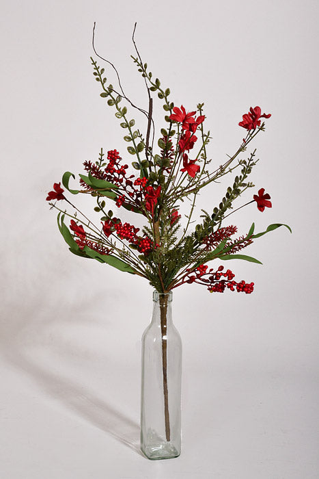 24" Mixed Xmas Spray Red
