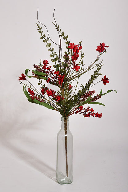 24" Mixed Xmas Spray Red