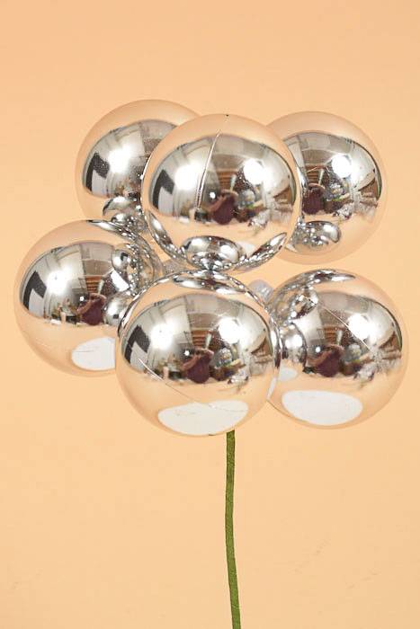 60mm Vp Shiny Stem Ball Silver Pkg/6
