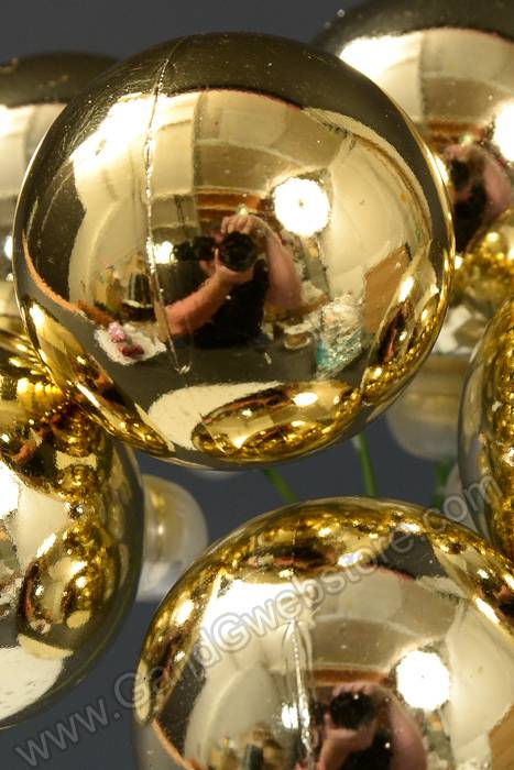 40mm Plastic Shiny Ball Stem Gold Pkg/6