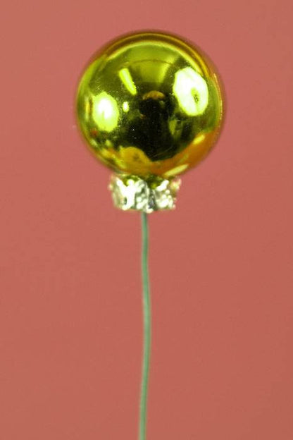 25mm Shiny Ball W/wire Apple Green Pkg/12