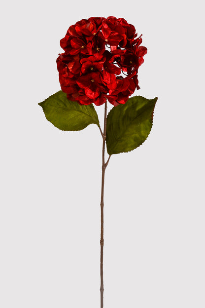 29" Shimmer Velvet Hydrangea Spray Red